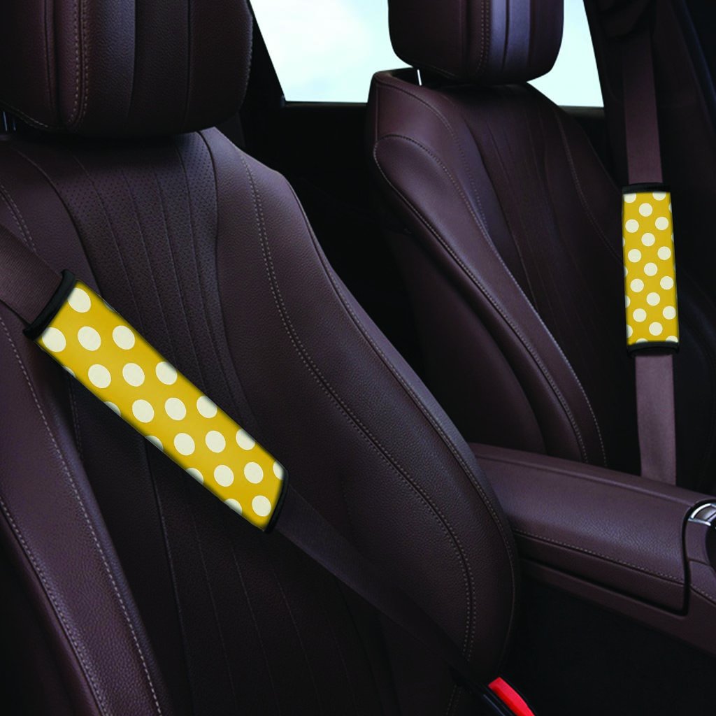 Yellow Polka Dot Seat Belt Cover-grizzshop