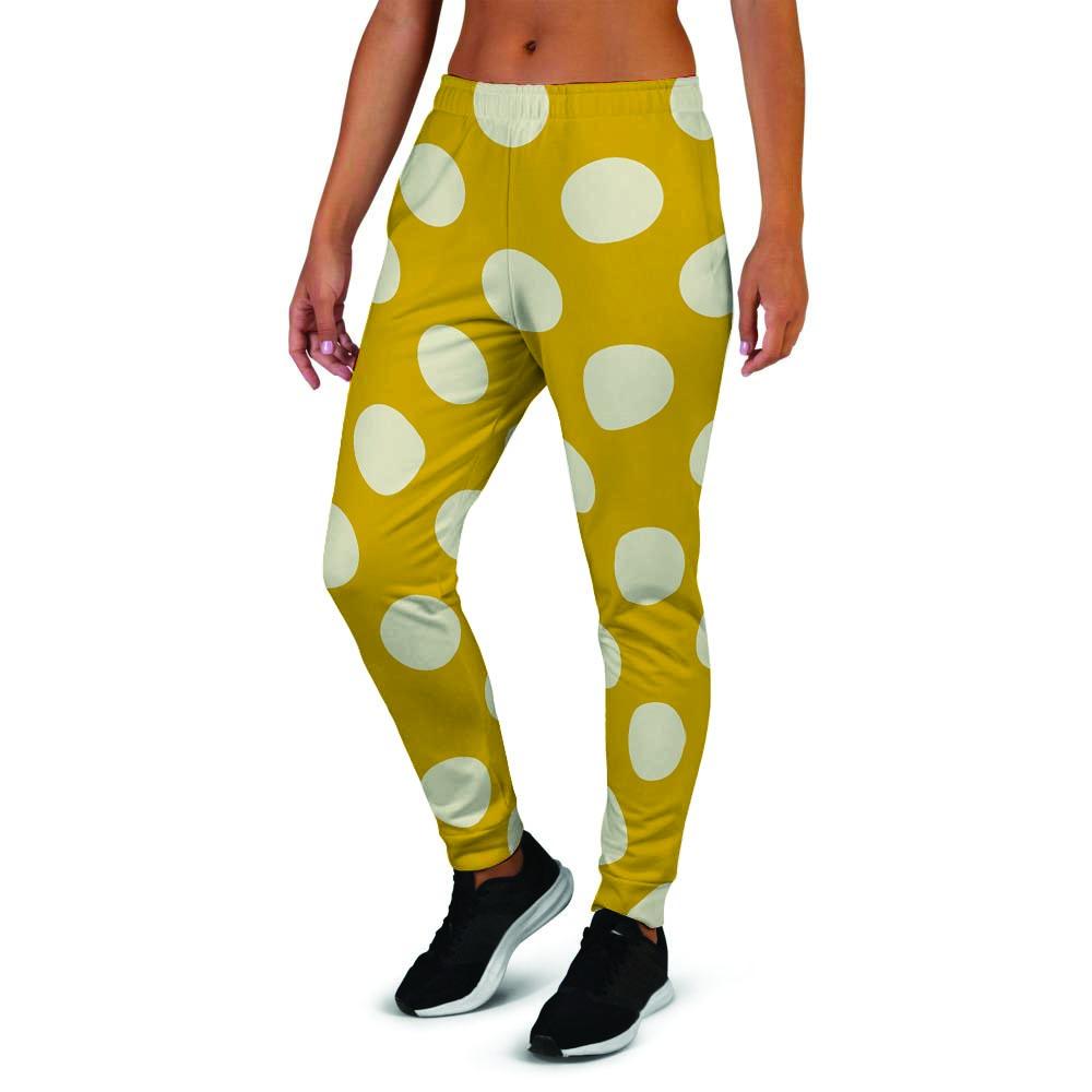 Yellow Polka Dot Women's Joggers-grizzshop
