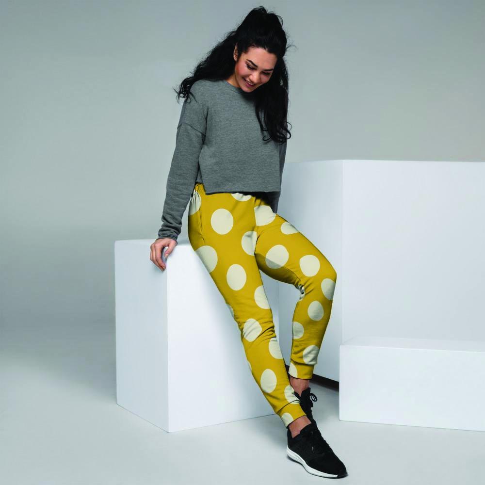 Yellow Polka Dot Women's Joggers-grizzshop