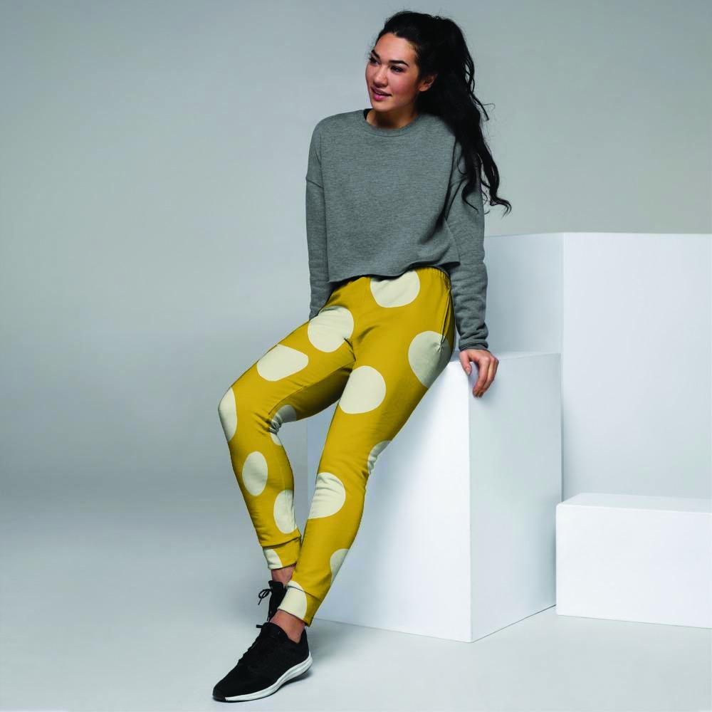 Yellow Polka Dot Women's Joggers-grizzshop