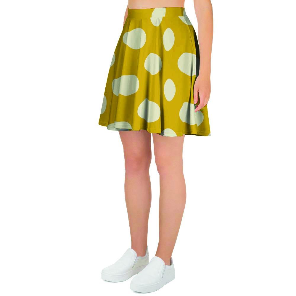 Yellow Polka Dot Women's Skirt-grizzshop