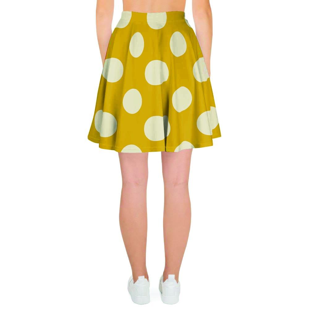 Yellow Polka Dot Women's Skirt-grizzshop
