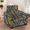 Yellow Snakeskin print Armchair Cover-grizzshop