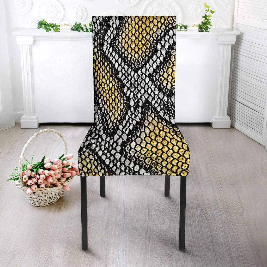 Yellow Snakeskin print Chair Cover-grizzshop