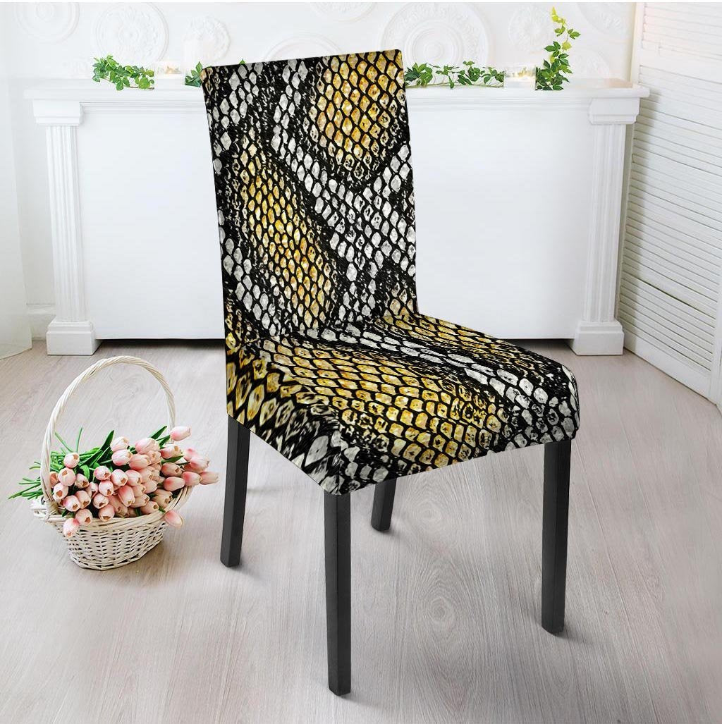 Yellow Snakeskin print Chair Cover-grizzshop