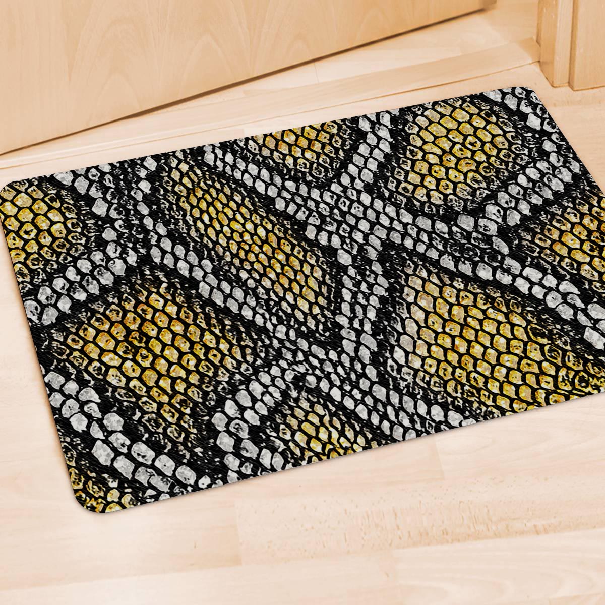 Yellow Snakeskin print Door Mat-grizzshop