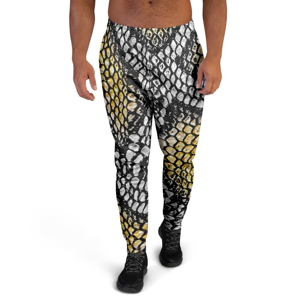 Yellow Snakeskin print Men's Joggers-grizzshop
