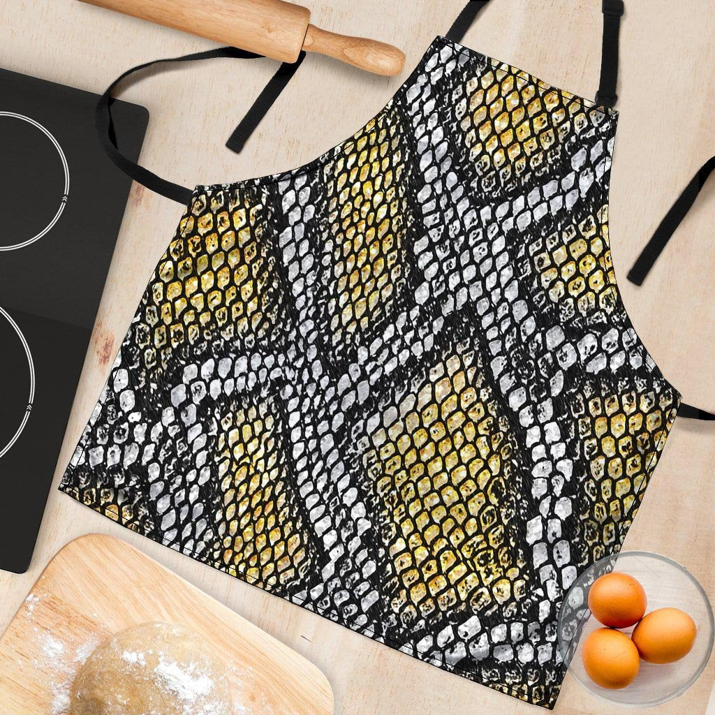 Yellow Snakeskin print Women's Apron-grizzshop
