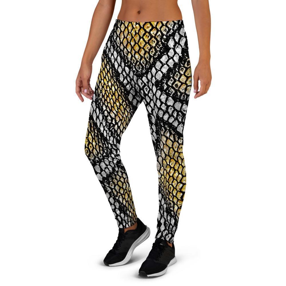 Yellow Snakeskin print Women's Joggers-grizzshop