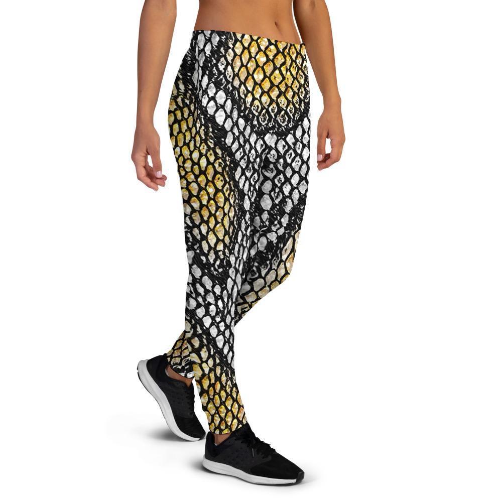 Yellow Snakeskin print Women's Joggers-grizzshop