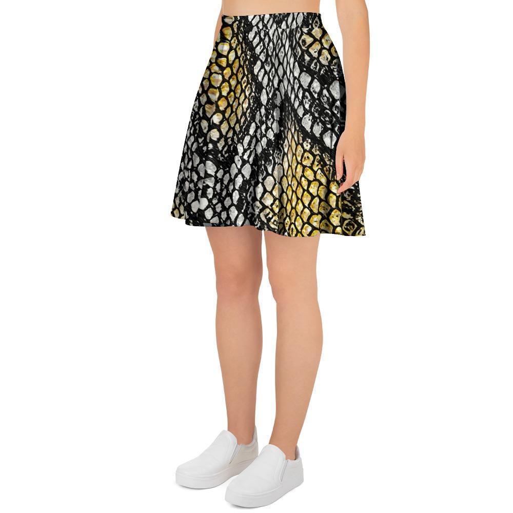 Yellow Snakeskin print Women's Skirt-grizzshop