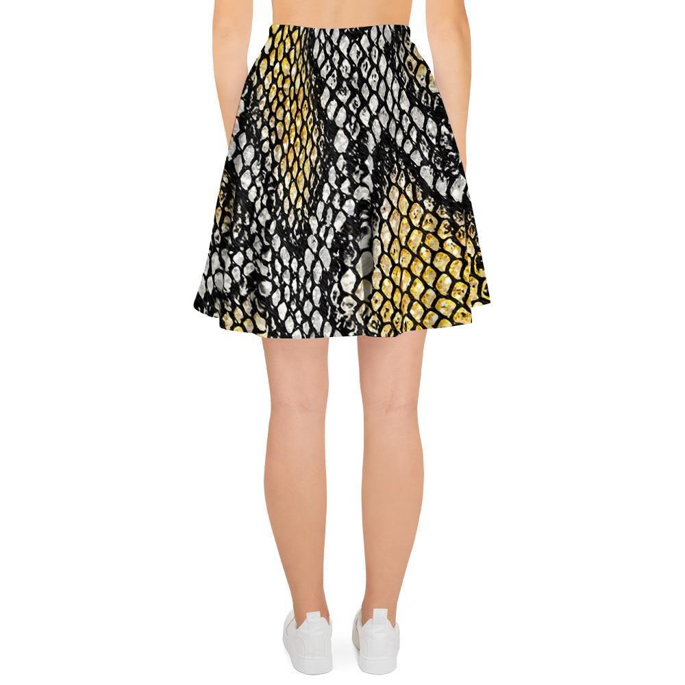 Yellow Snakeskin print Women's Skirt-grizzshop