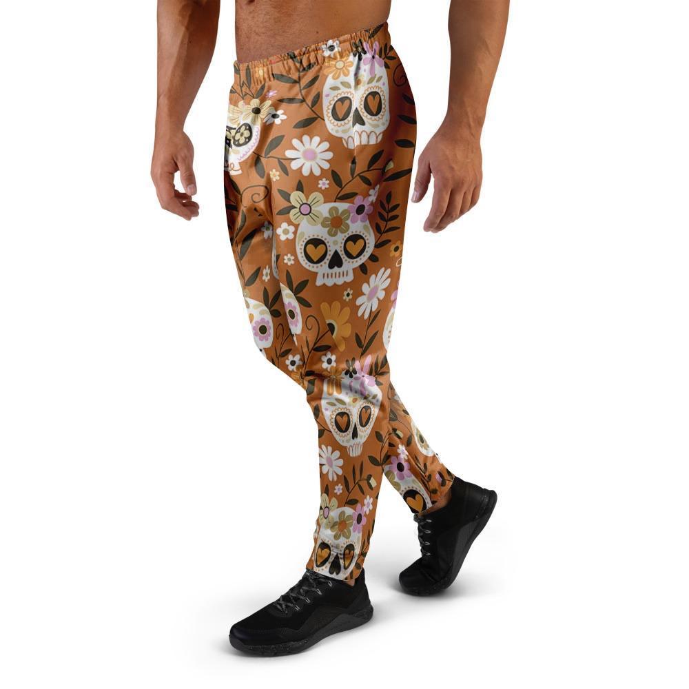Yellow Sugar Skull Men's Joggers-grizzshop