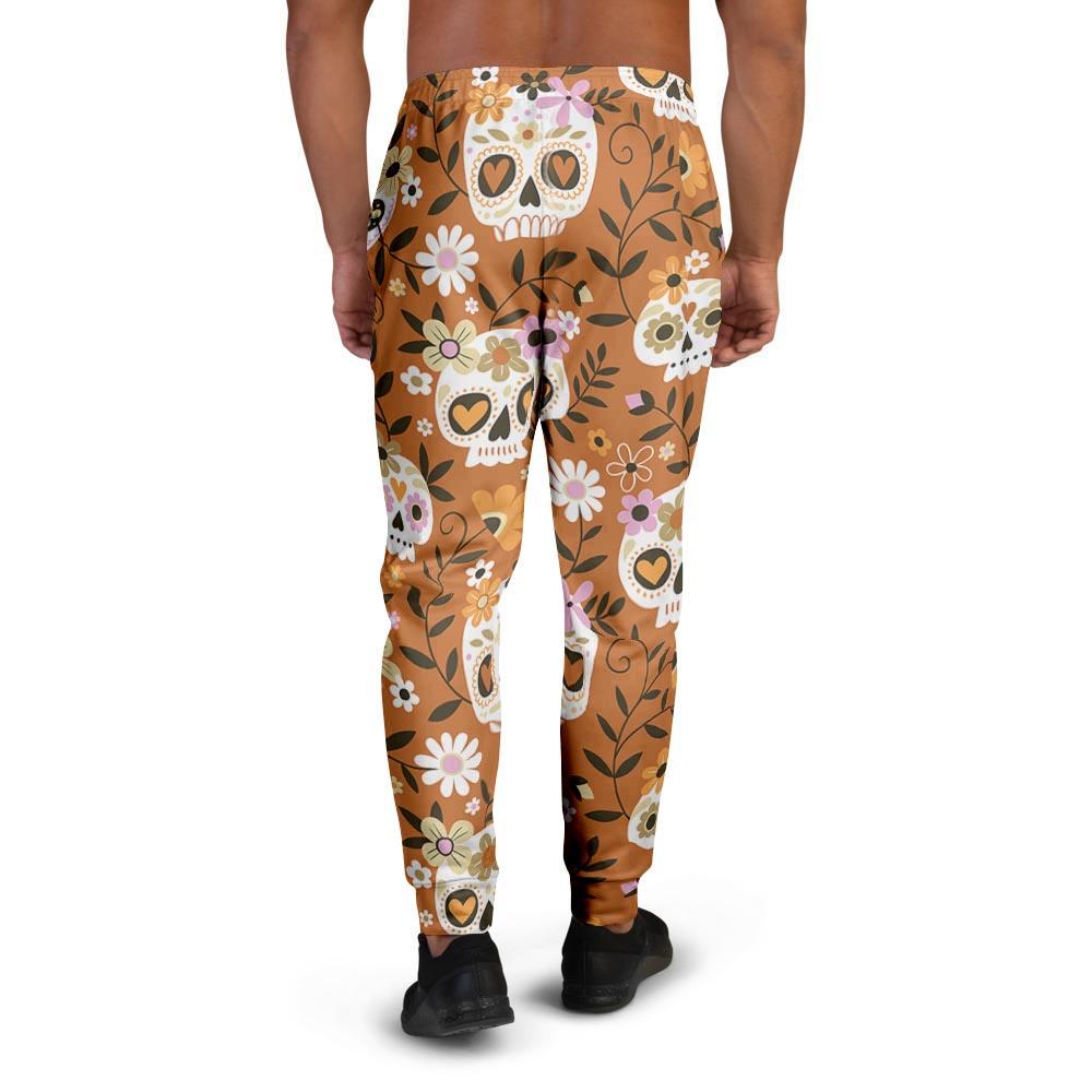 Yellow Sugar Skull Men's Joggers-grizzshop