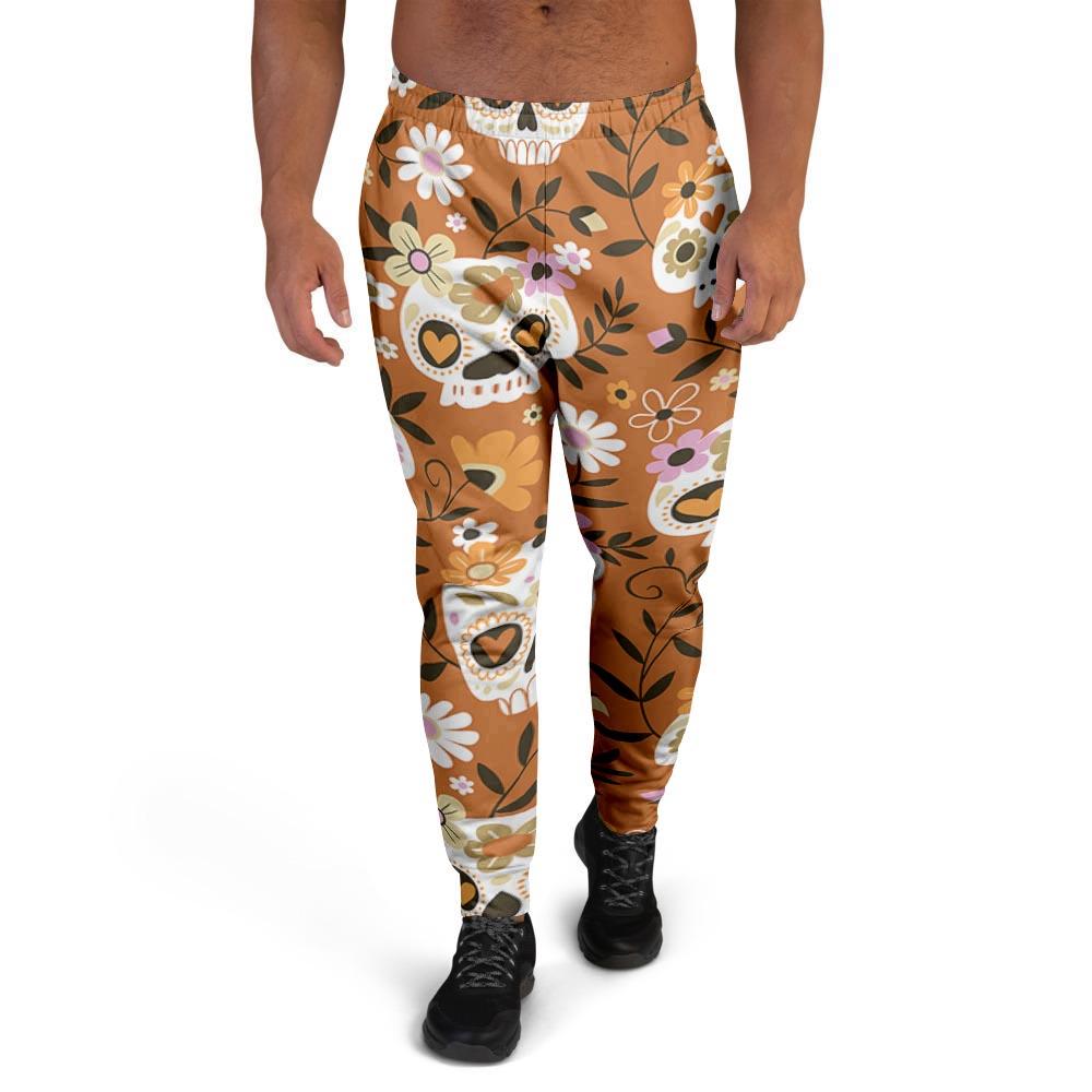 Yellow Sugar Skull Men's Joggers-grizzshop
