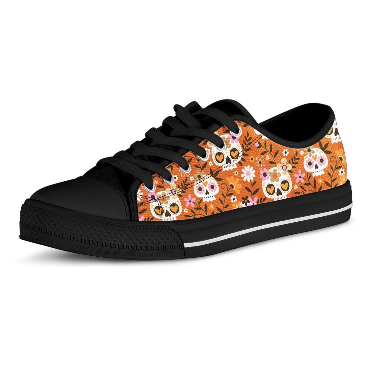 Yellow Sugar Skull Men's Low Top Shoes-grizzshop