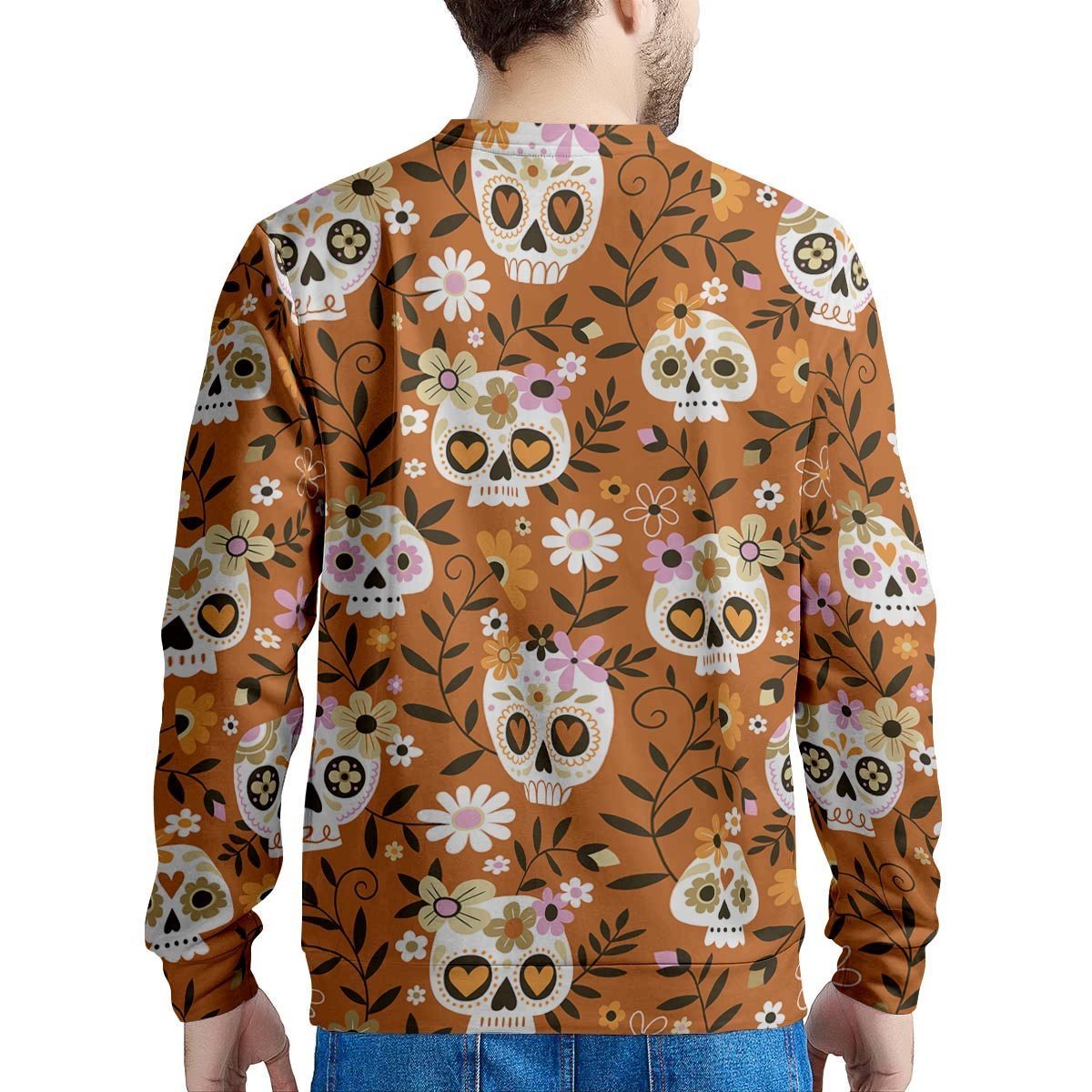 Yellow Sugar Skull Men's Sweatshirt-grizzshop