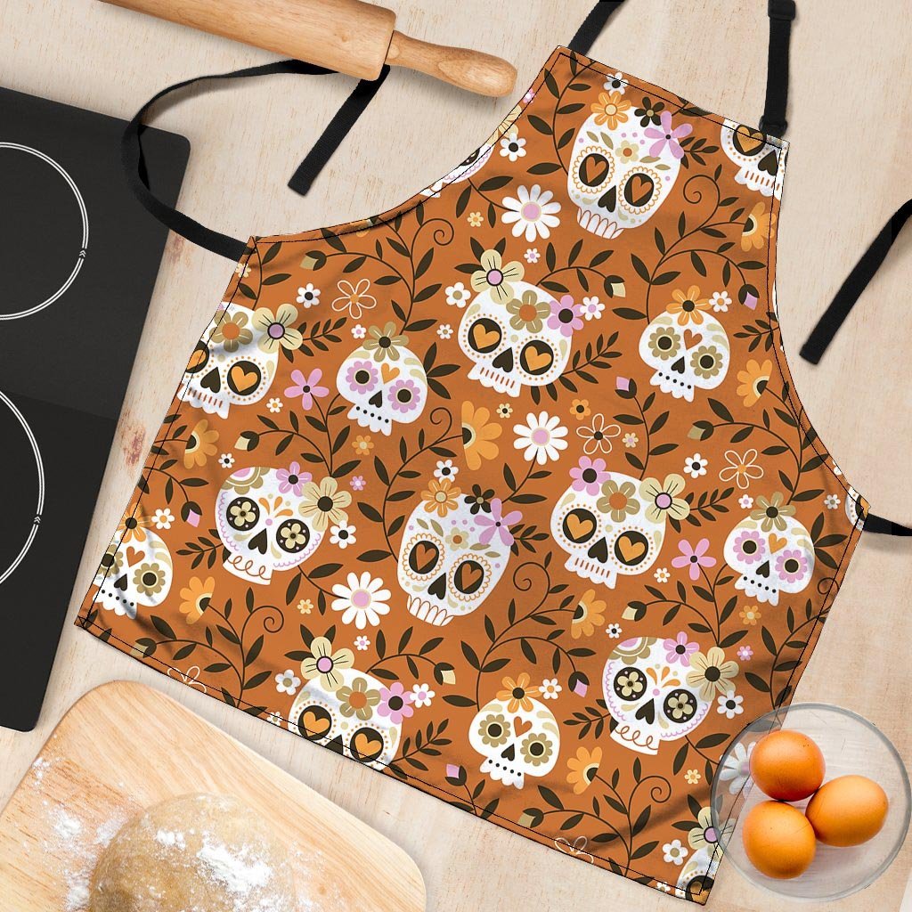 Yellow Sugar Skull Women's Apron-grizzshop