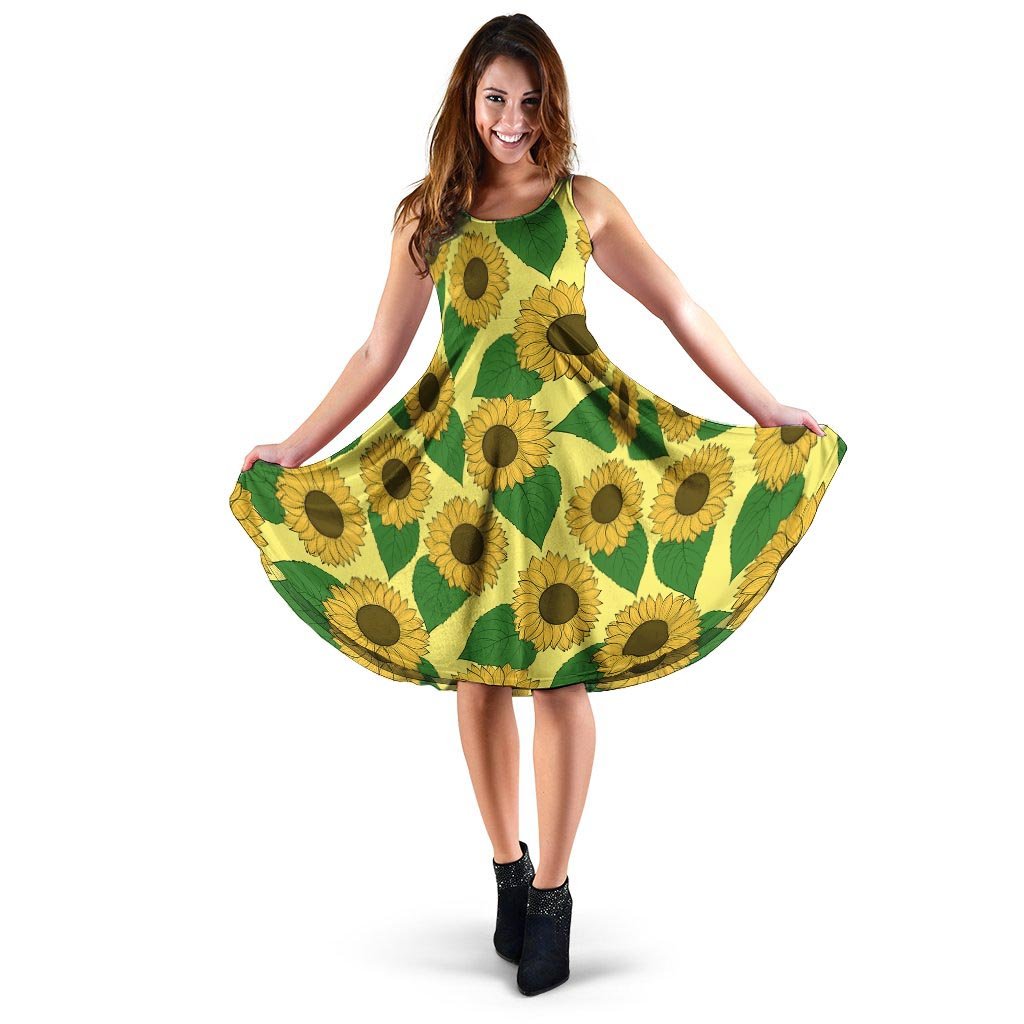 Yellow Sunflower Dress-grizzshop