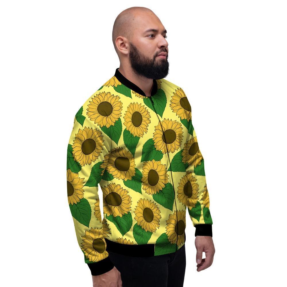 Yellow Sunflower Men's Bomber Jacket-grizzshop