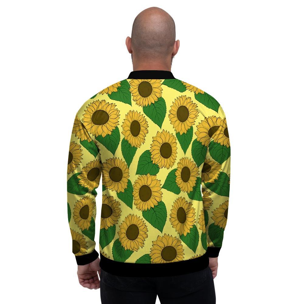 Yellow Sunflower Men's Bomber Jacket-grizzshop