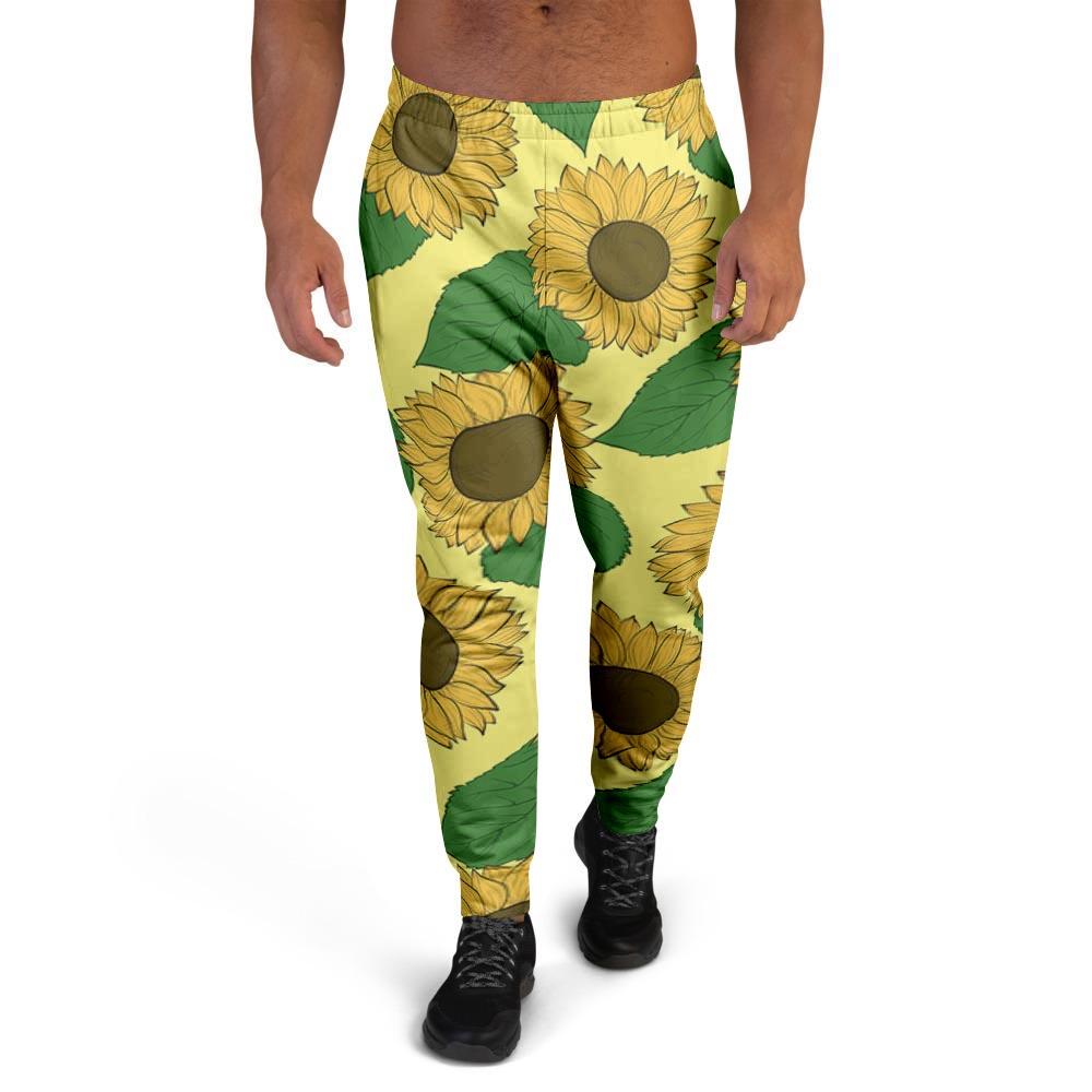 Yellow Sunflower Men's Joggers-grizzshop