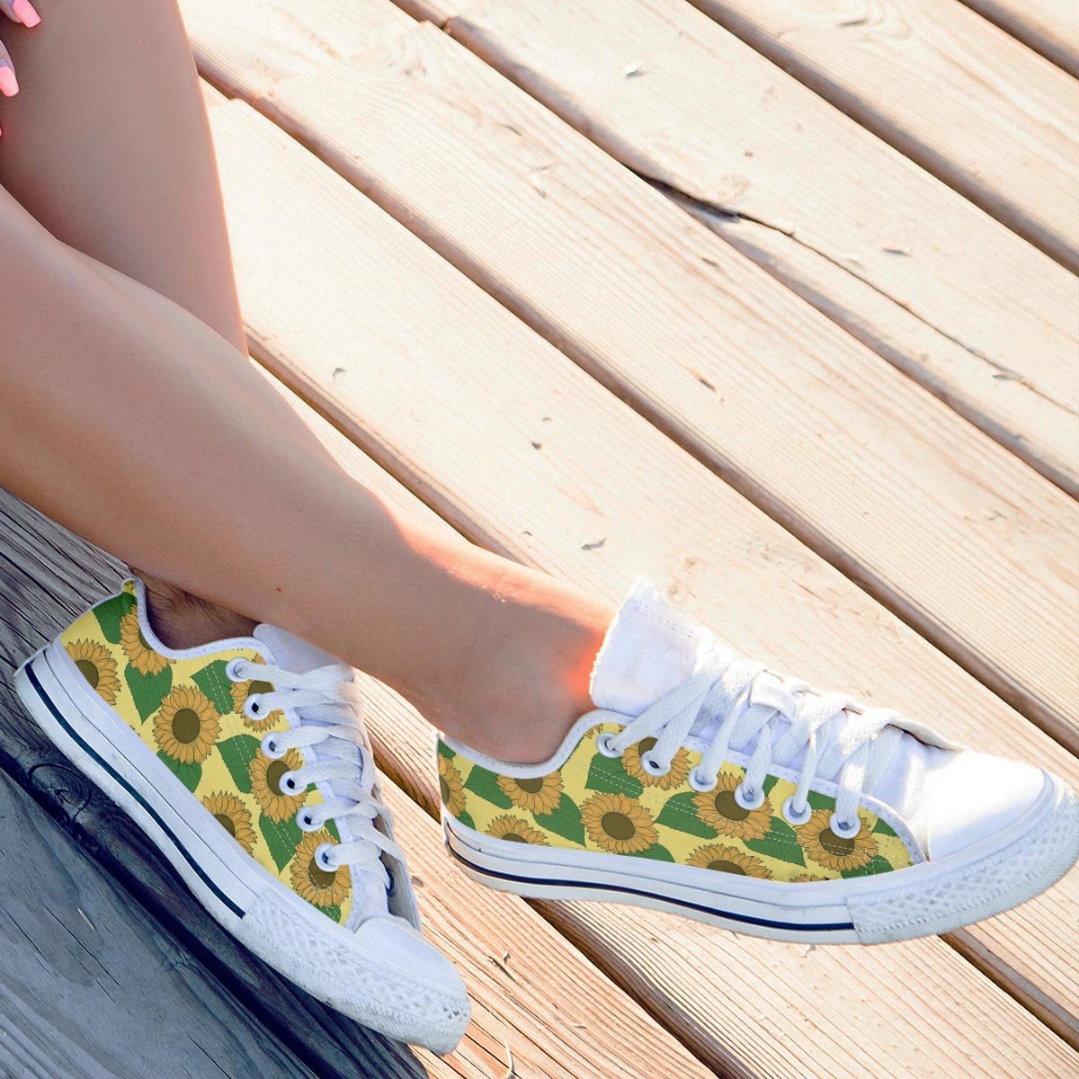 Yellow Sunflower Men's Low Top Shoes-grizzshop