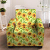 Yellow Sunflower Print Armchair Cover-grizzshop