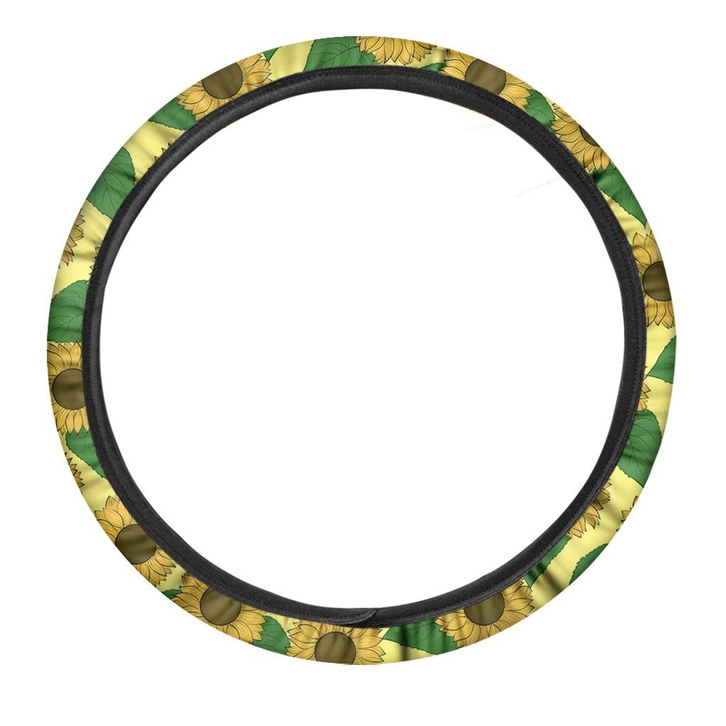 Yellow Sunflower Steering Wheel Cover-grizzshop