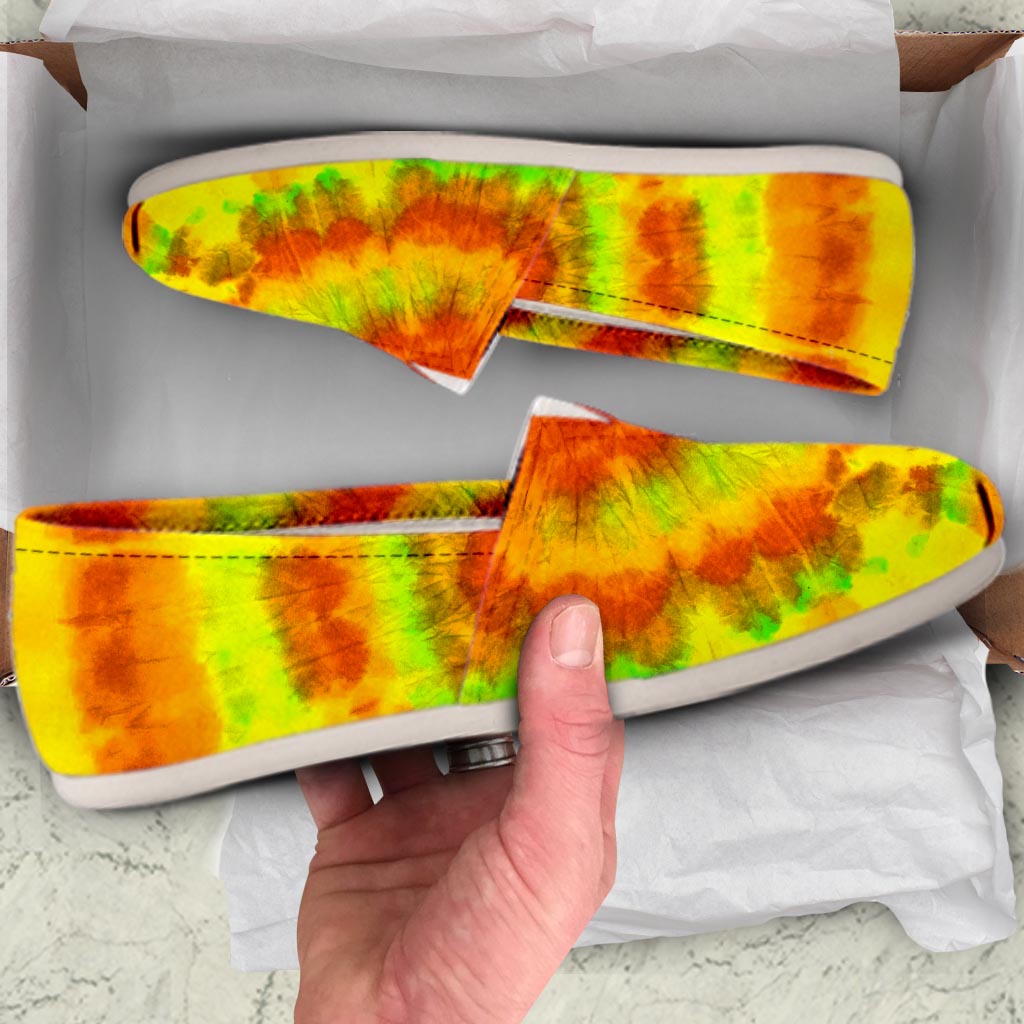 Yellow Tie Dye Canvas Shoes-grizzshop