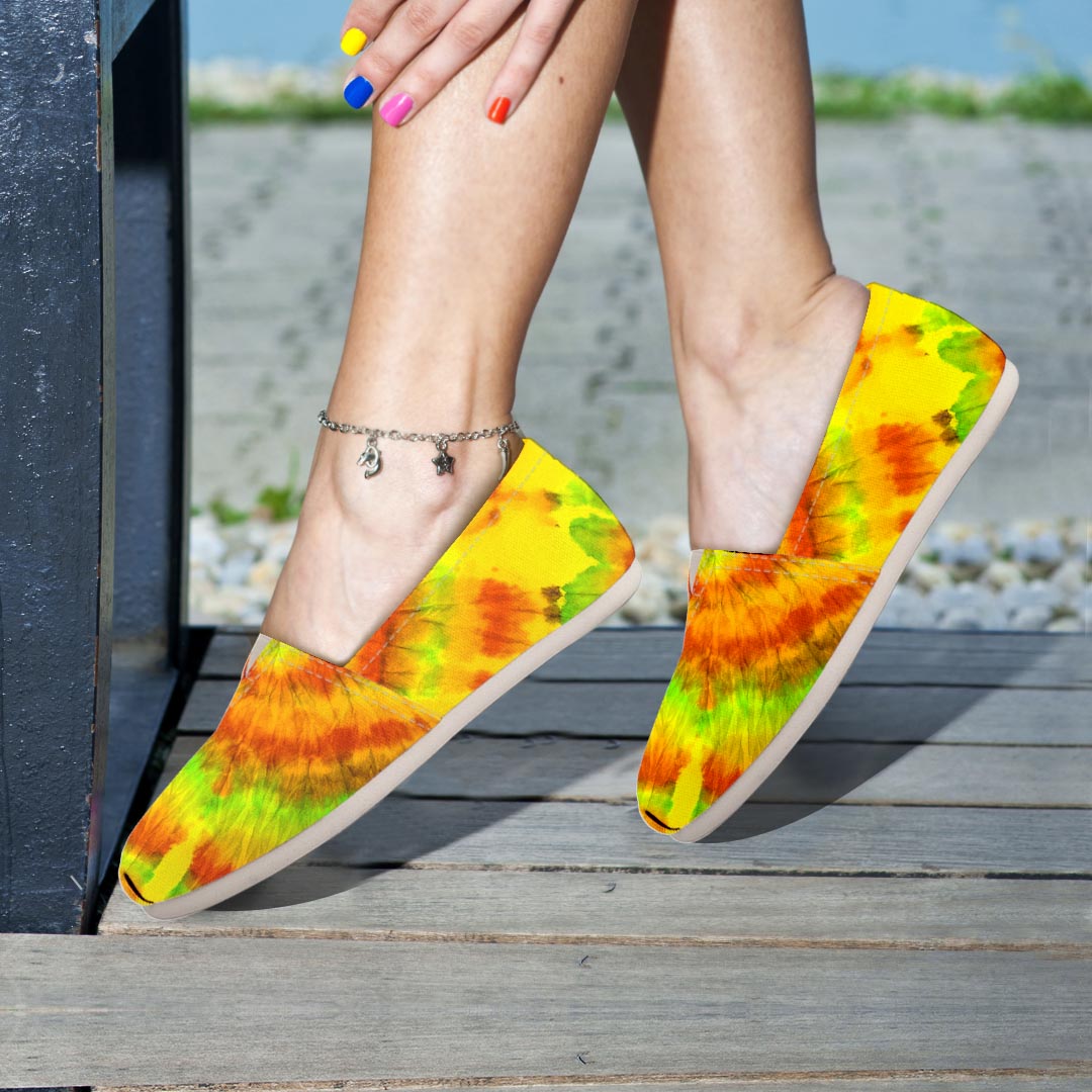 Yellow Tie Dye Canvas Shoes-grizzshop