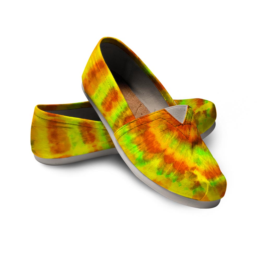 Yellow Tie Dye Canvas Shoes-grizzshop