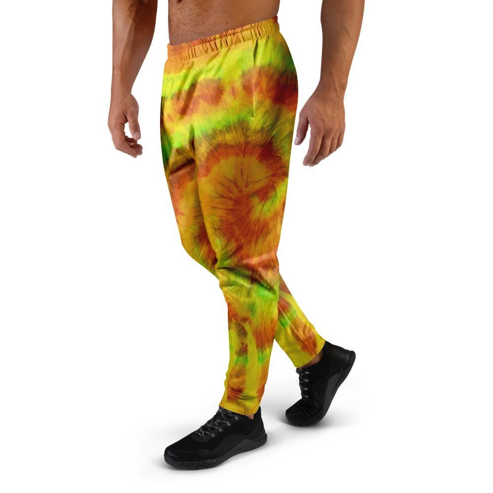 Yellow Tie Dye Men's Joggers-grizzshop