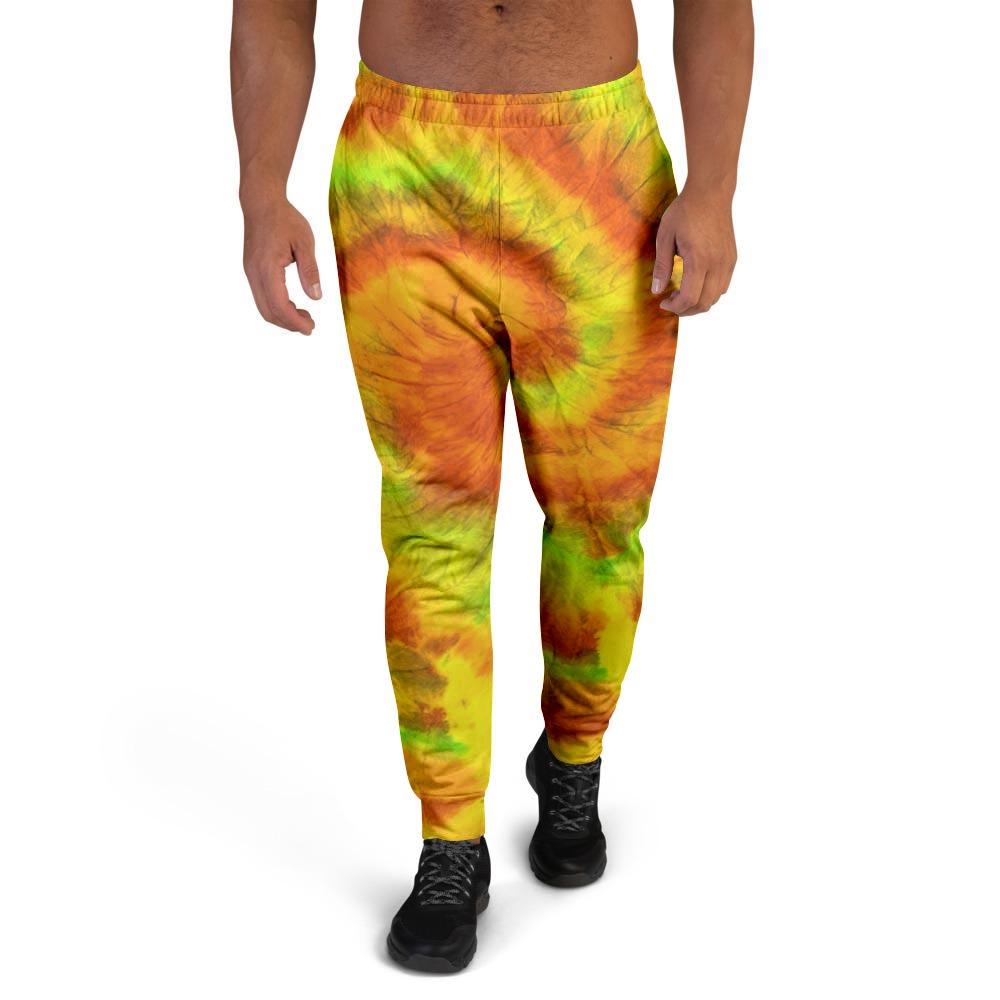 Yellow Tie Dye Men's Joggers-grizzshop