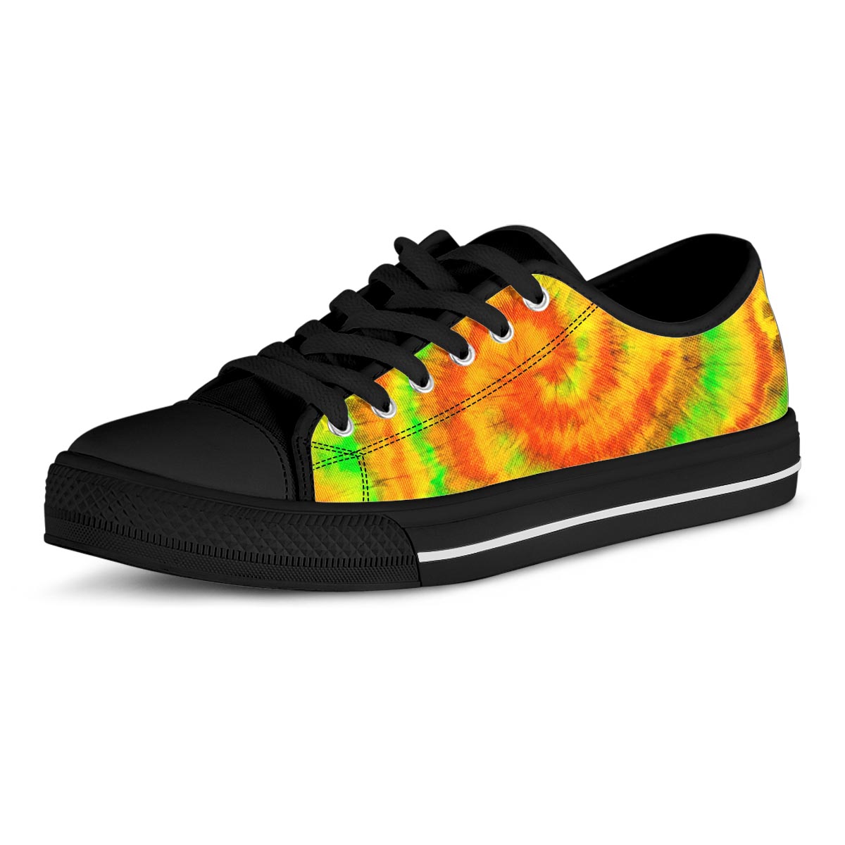 Yellow Tie Dye Men's Low Top Shoes-grizzshop