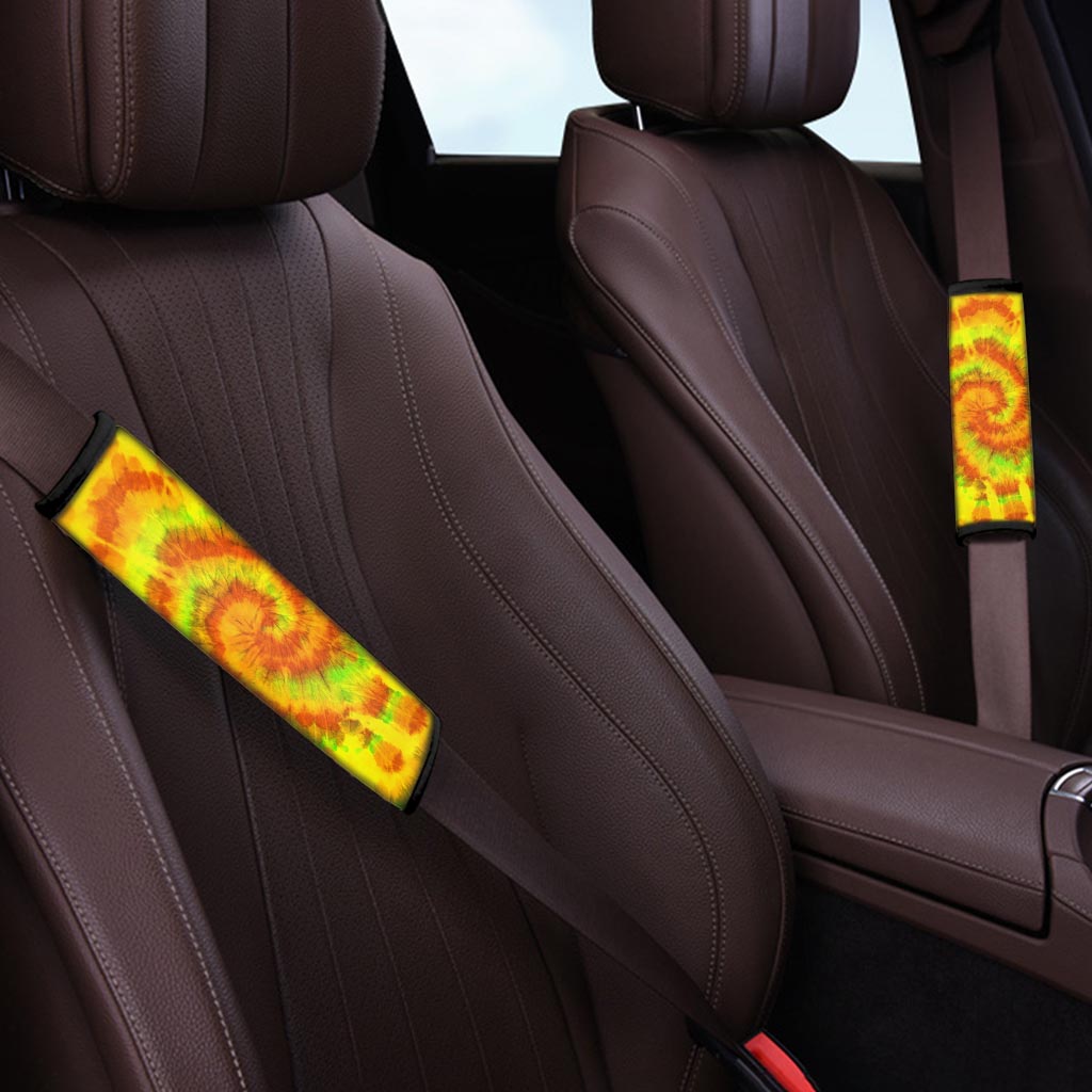 Yellow Tie Dye Seat Belt Cover-grizzshop