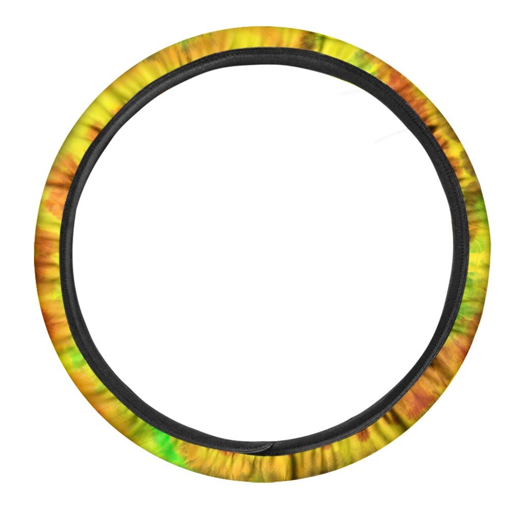 Yellow Tie Dye Steering Wheel Cover-grizzshop