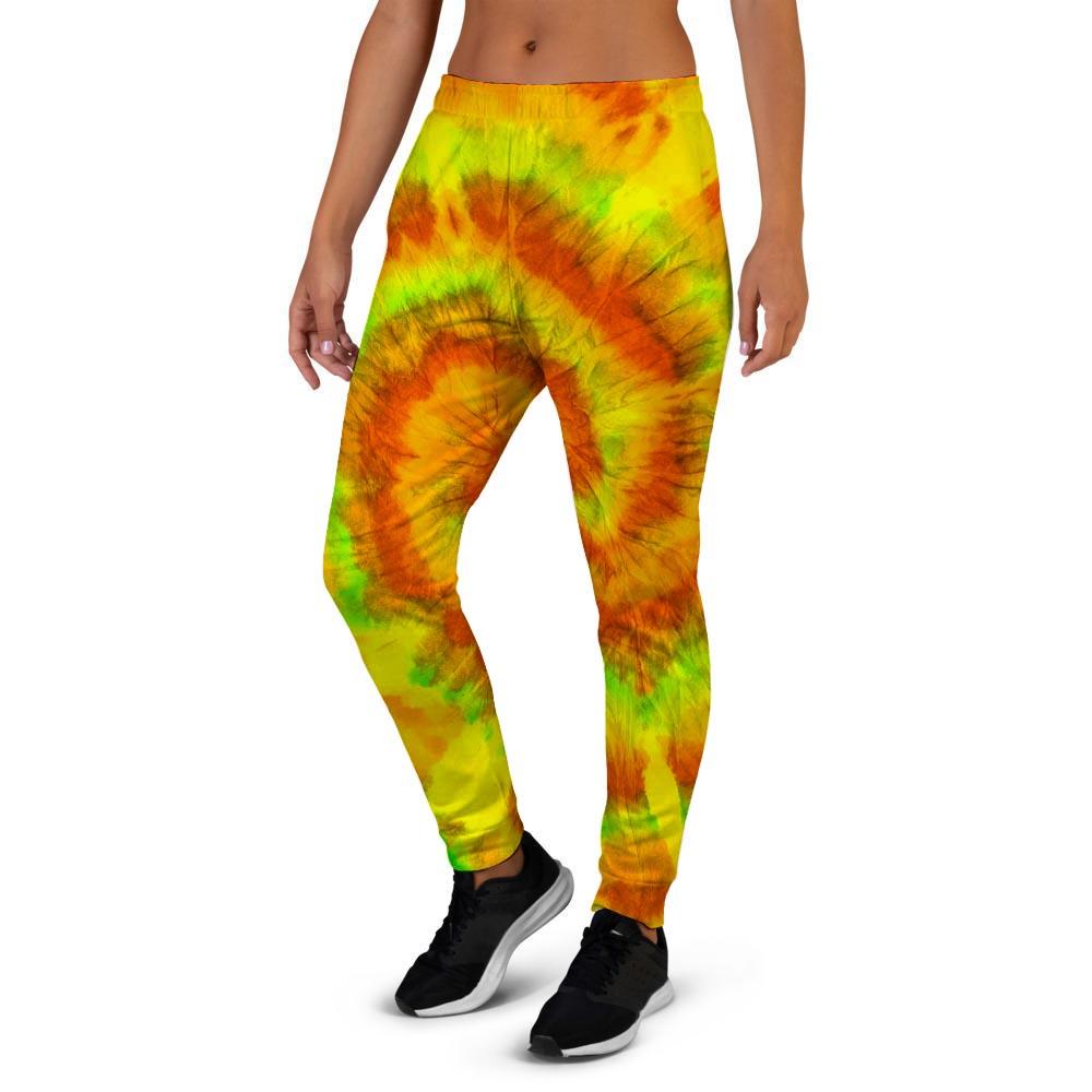 Yellow Tie Dye Women's Joggers-grizzshop
