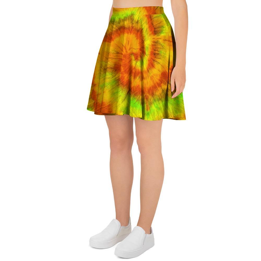 Yellow Tie Dye Women's Skirt-grizzshop