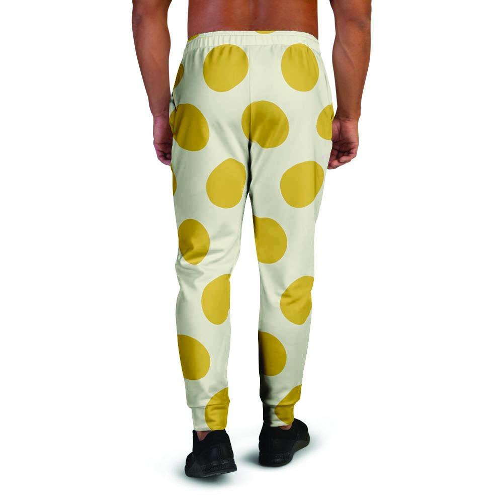 Yellow White Polka Dot Men's Joggers-grizzshop