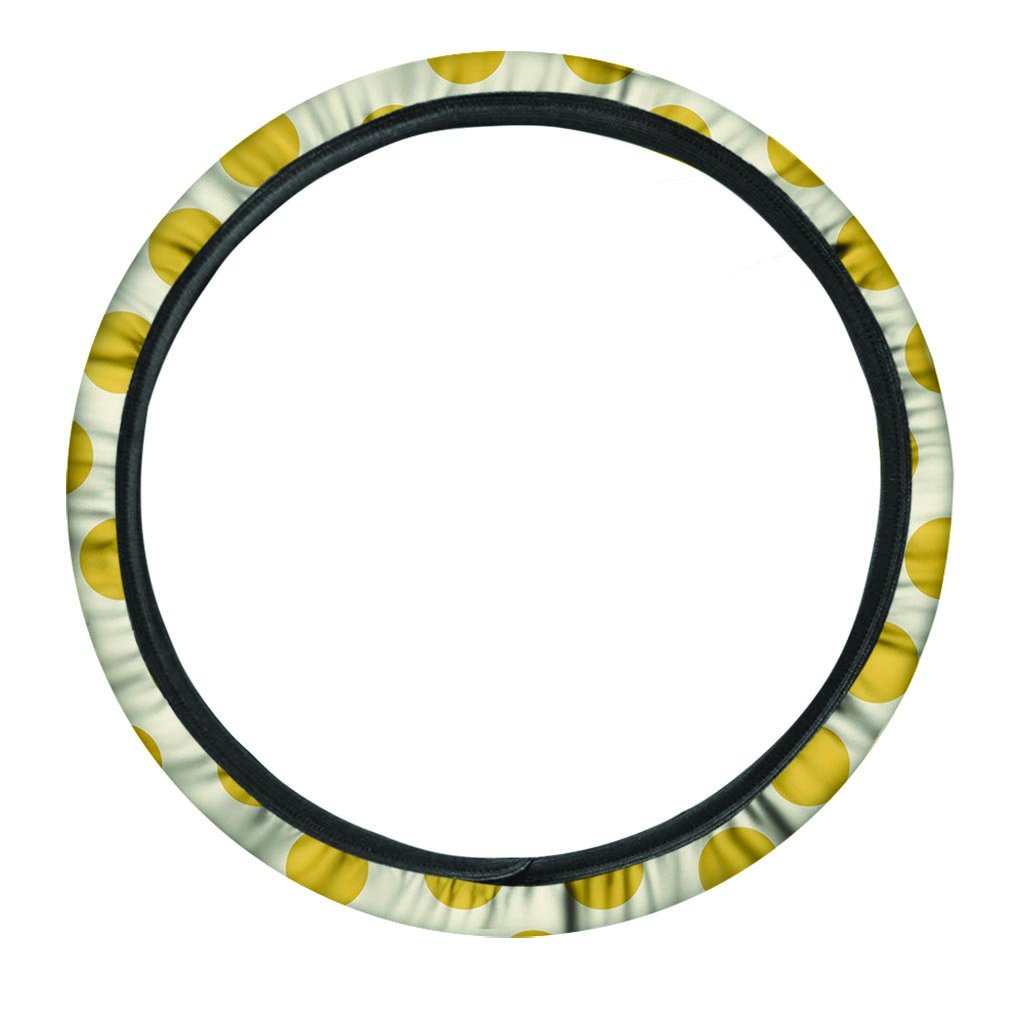 Yellow White Polka Dot Steering Wheel Cover-grizzshop