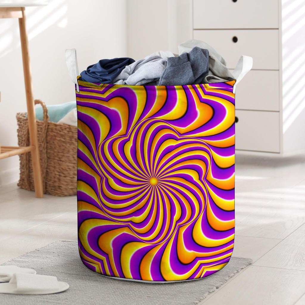 Yellow and purple spin illusion. Laundry Basket-grizzshop