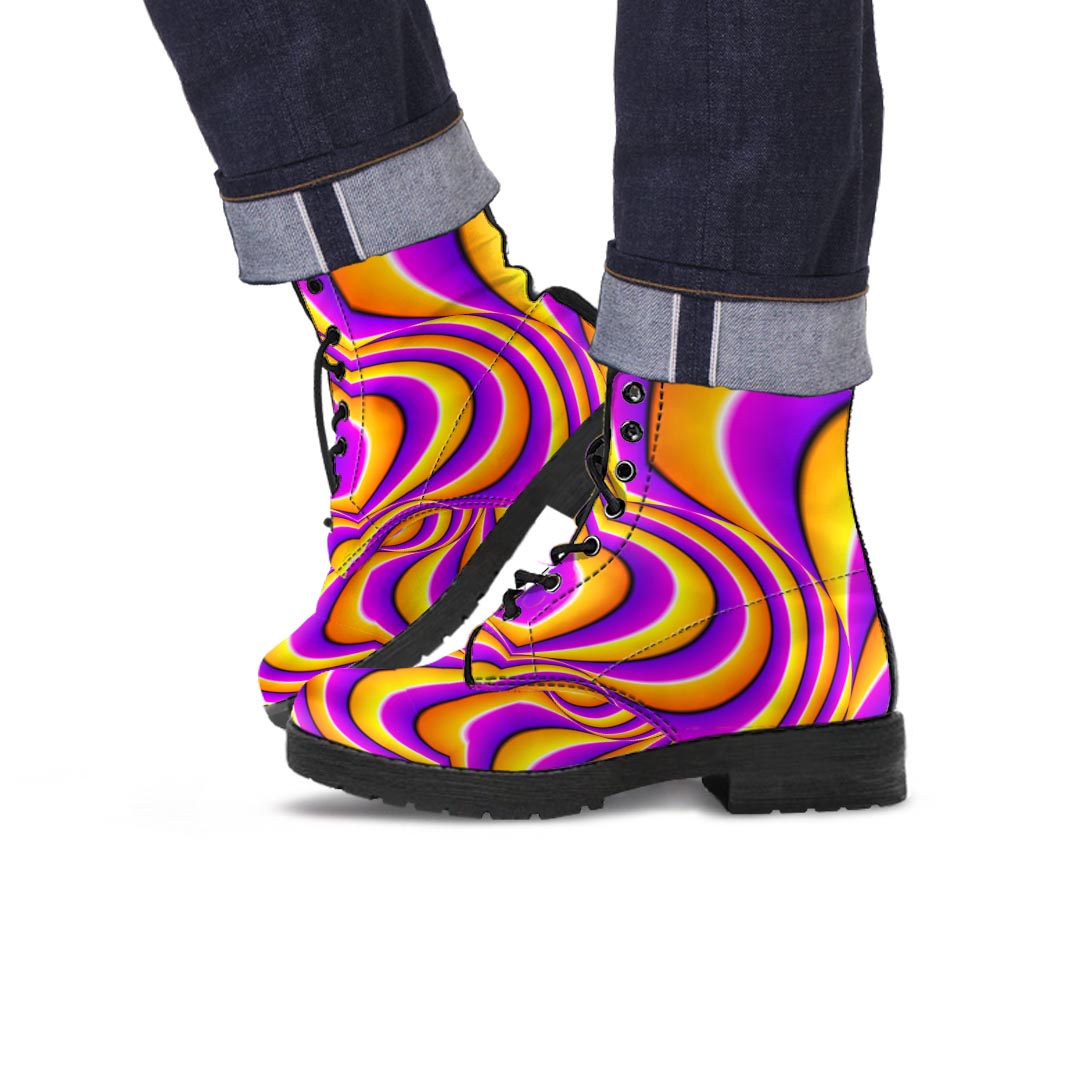 Yellow and purple spin illusion. Men's Boots-grizzshop