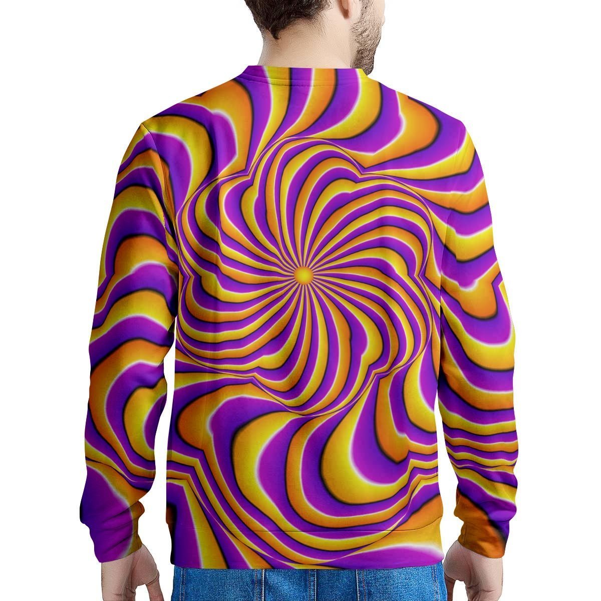Yellow and purple spin illusion. Men's Sweatshirt-grizzshop