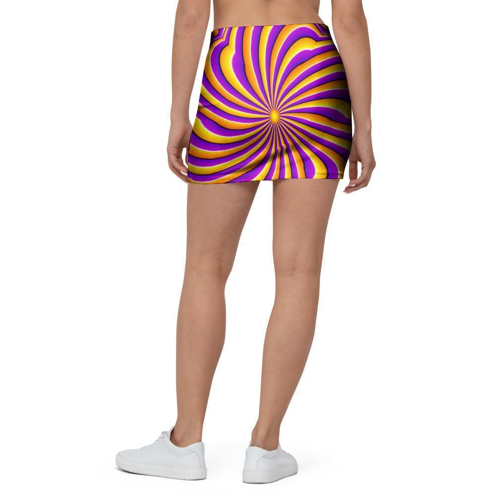Yellow and purple spin illusion. Mini Skirt-grizzshop