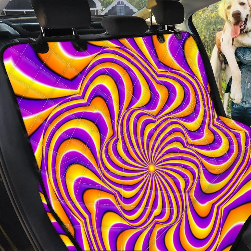 Yellow and purple spin illusion. Pet Car Seat Cover-grizzshop