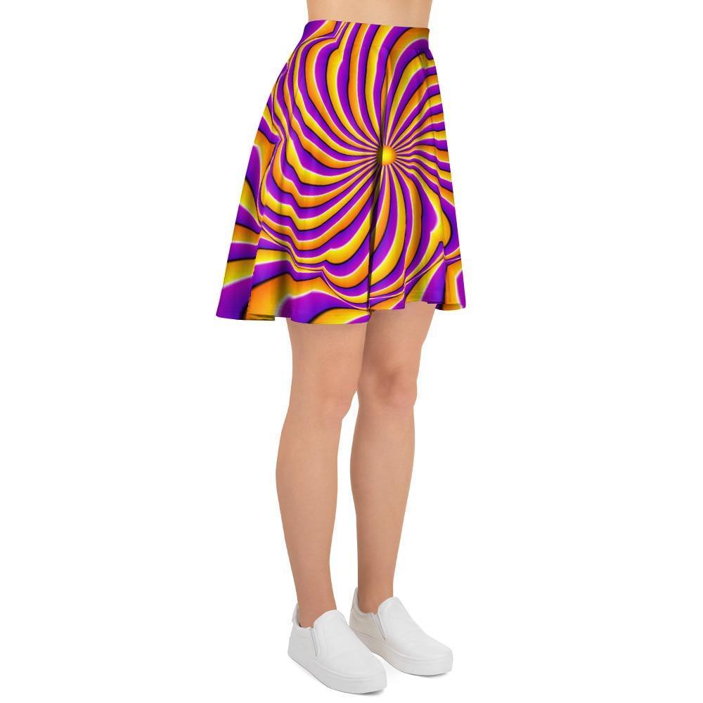 Yellow and purple spin illusion. Women's Skirt-grizzshop