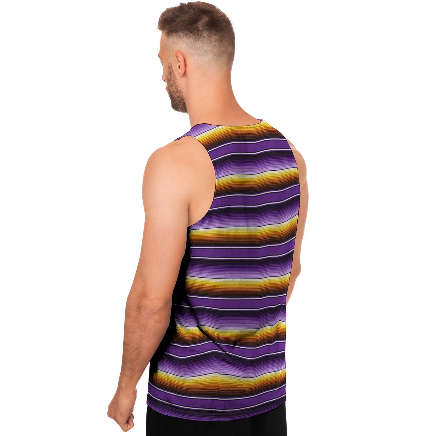 Yellow And Purple Mexican Baja Men's Tank Tops-grizzshop