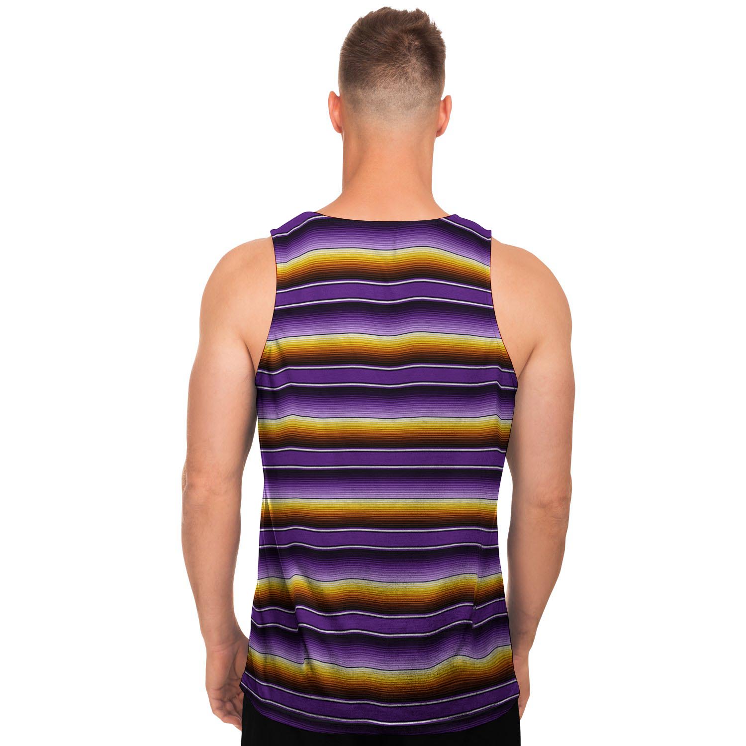 Yellow And Purple Mexican Baja Men's Tank Tops-grizzshop