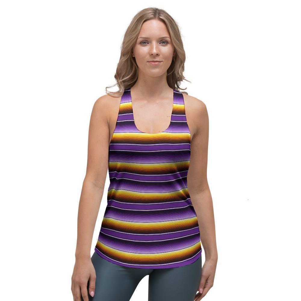 Yellow And Purple Mexican Baja Women's Racerback Tank Top-grizzshop